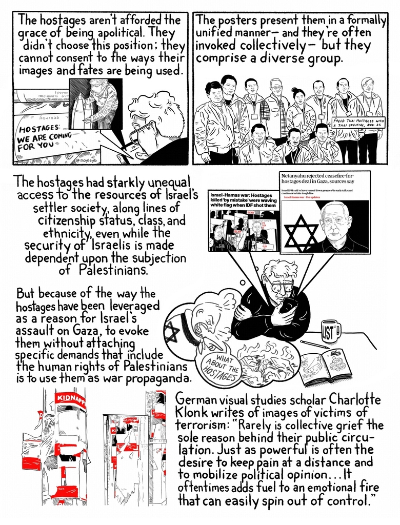 Cartoonist Solomon Brager reflects on the Kidnapped posters of hostages.