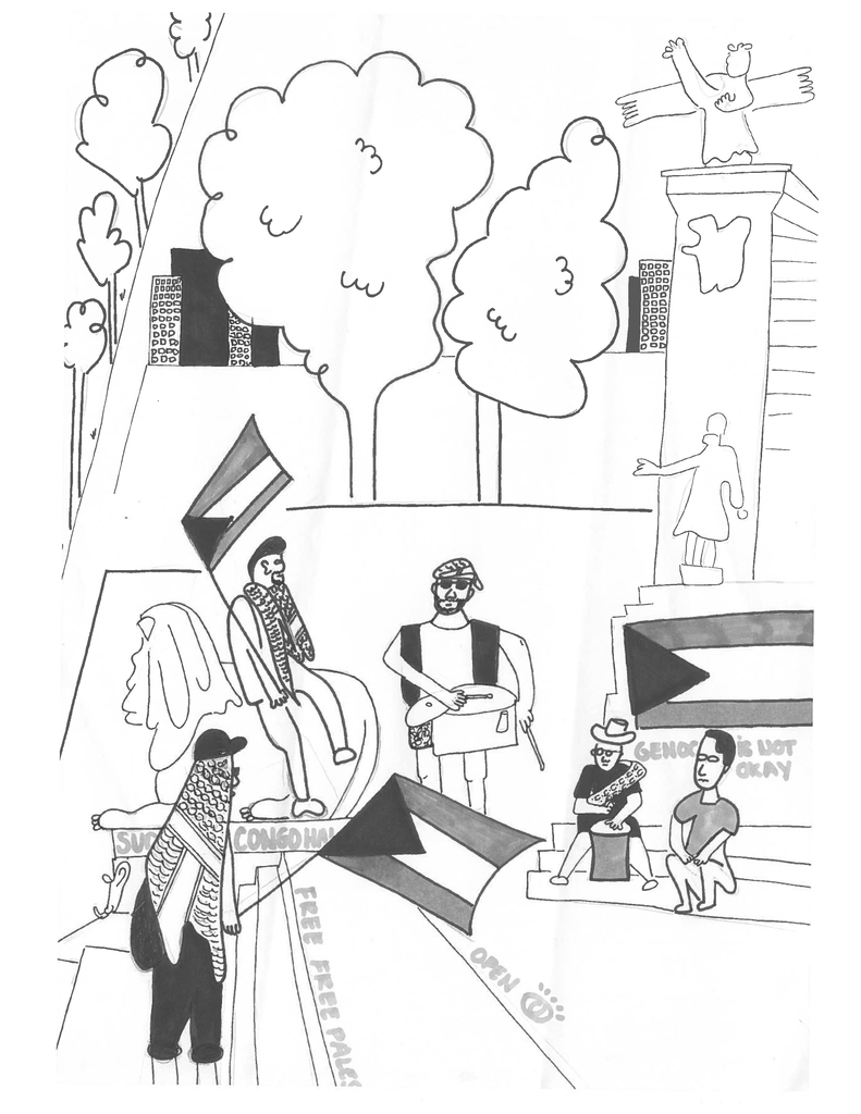 illustrations of palestinian protest meetings in quebec