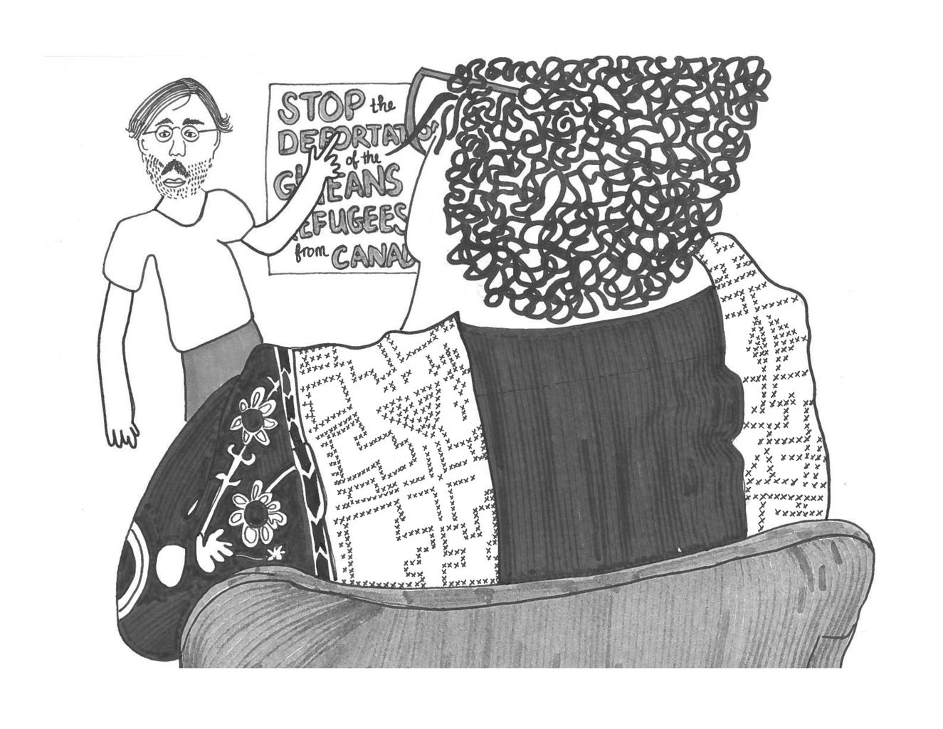 illustrations of palestinian protest meetings in quebec