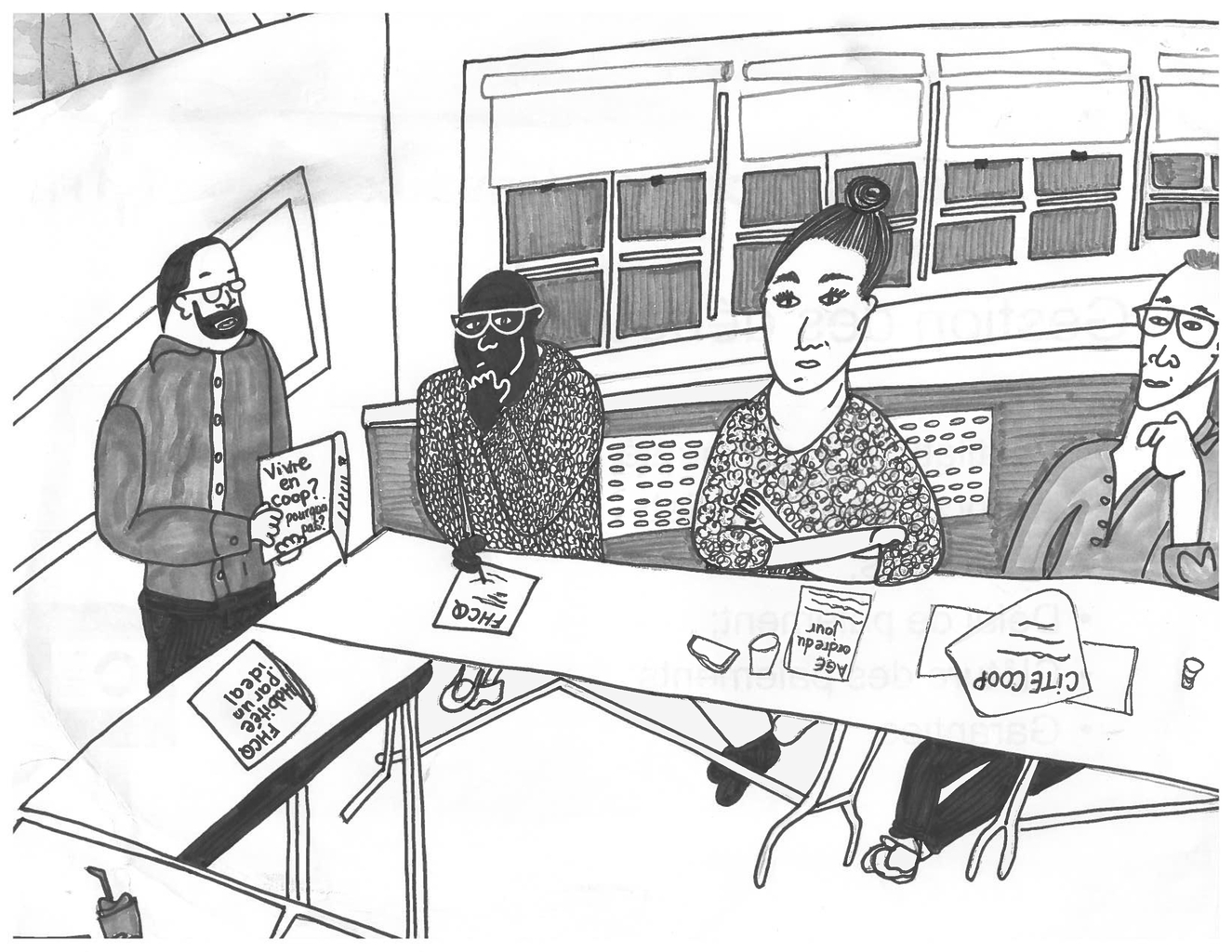illustrations of palestinian protest meetings in quebec