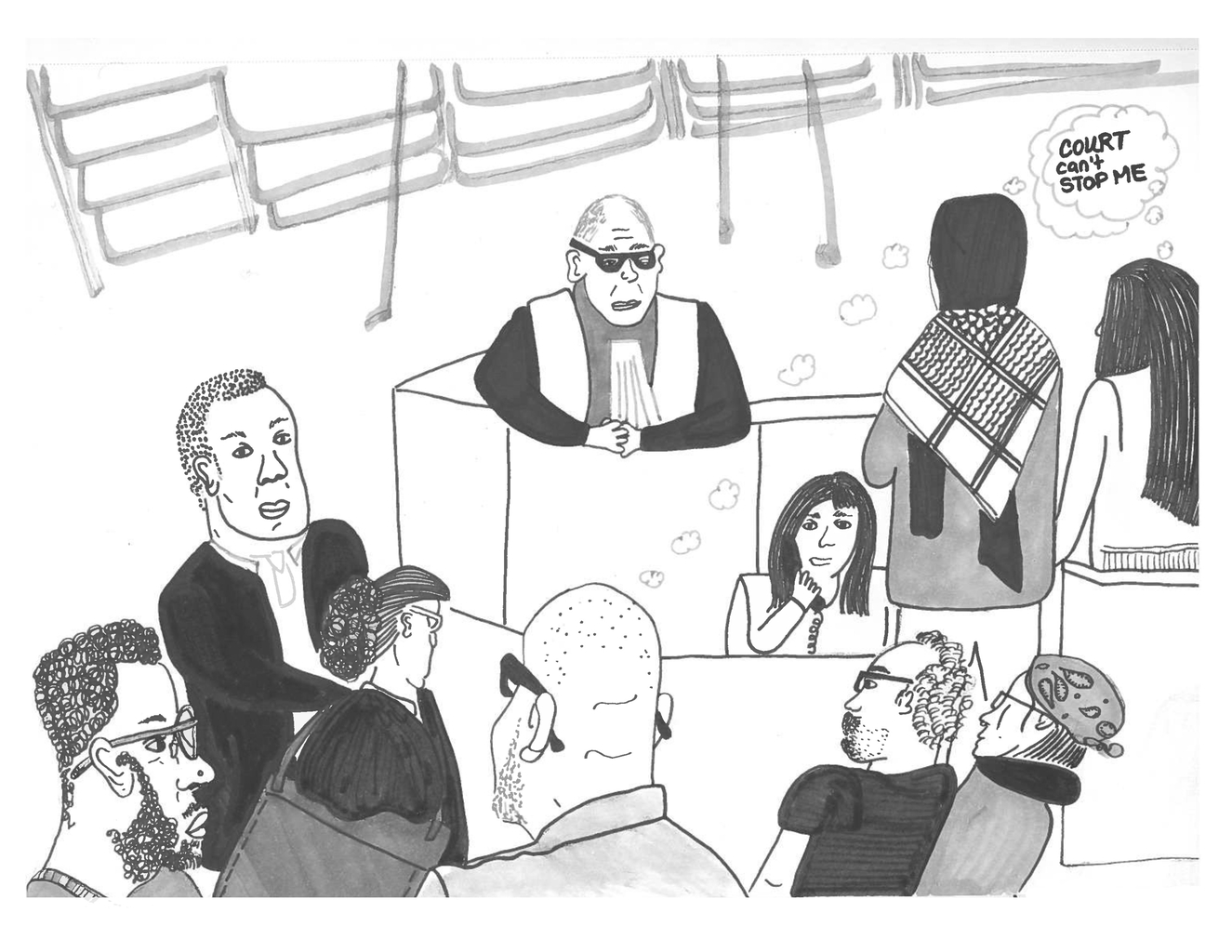 illustrations of palestinian protest meetings in quebec
