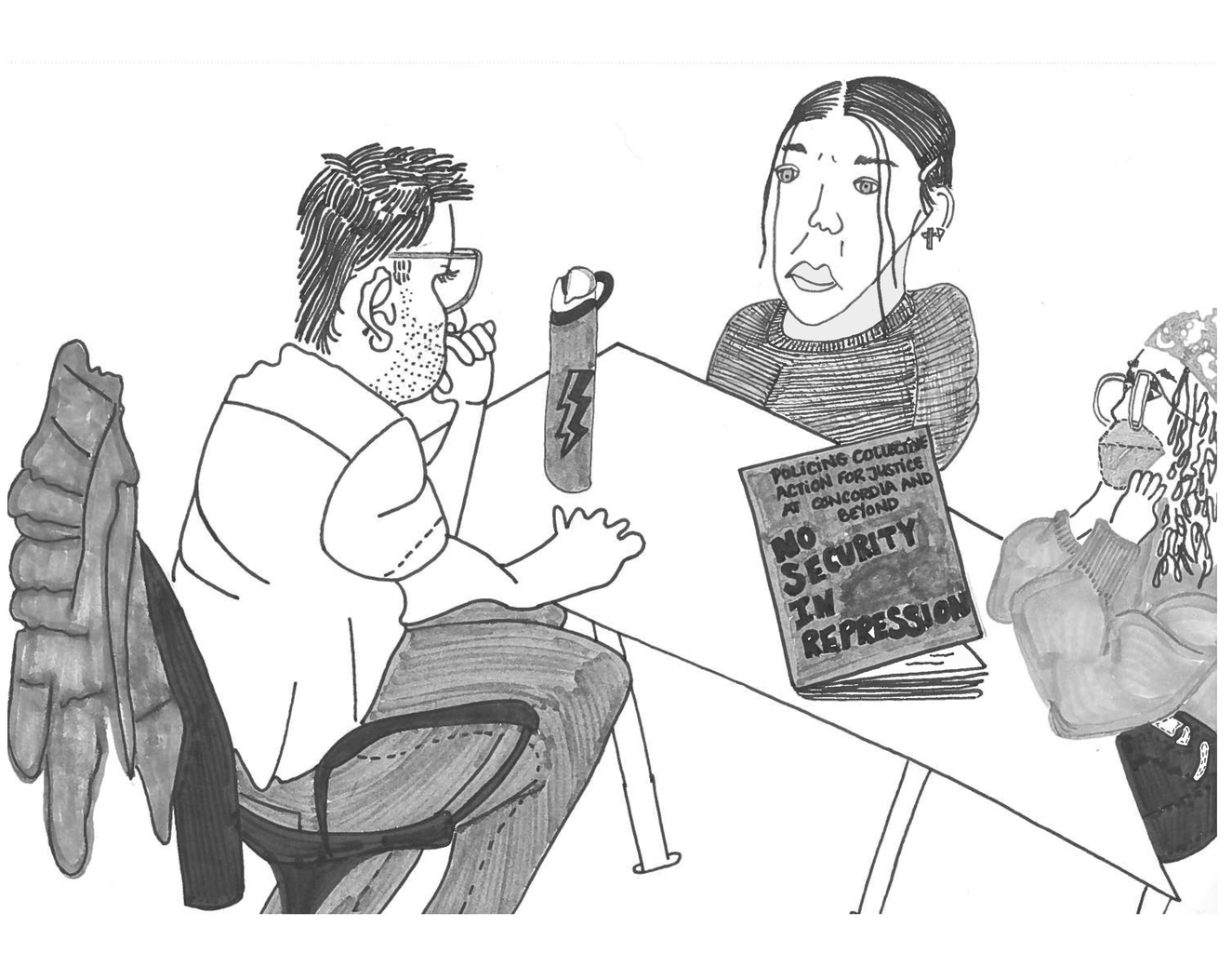 illustrations of palestinian protest meetings in quebec