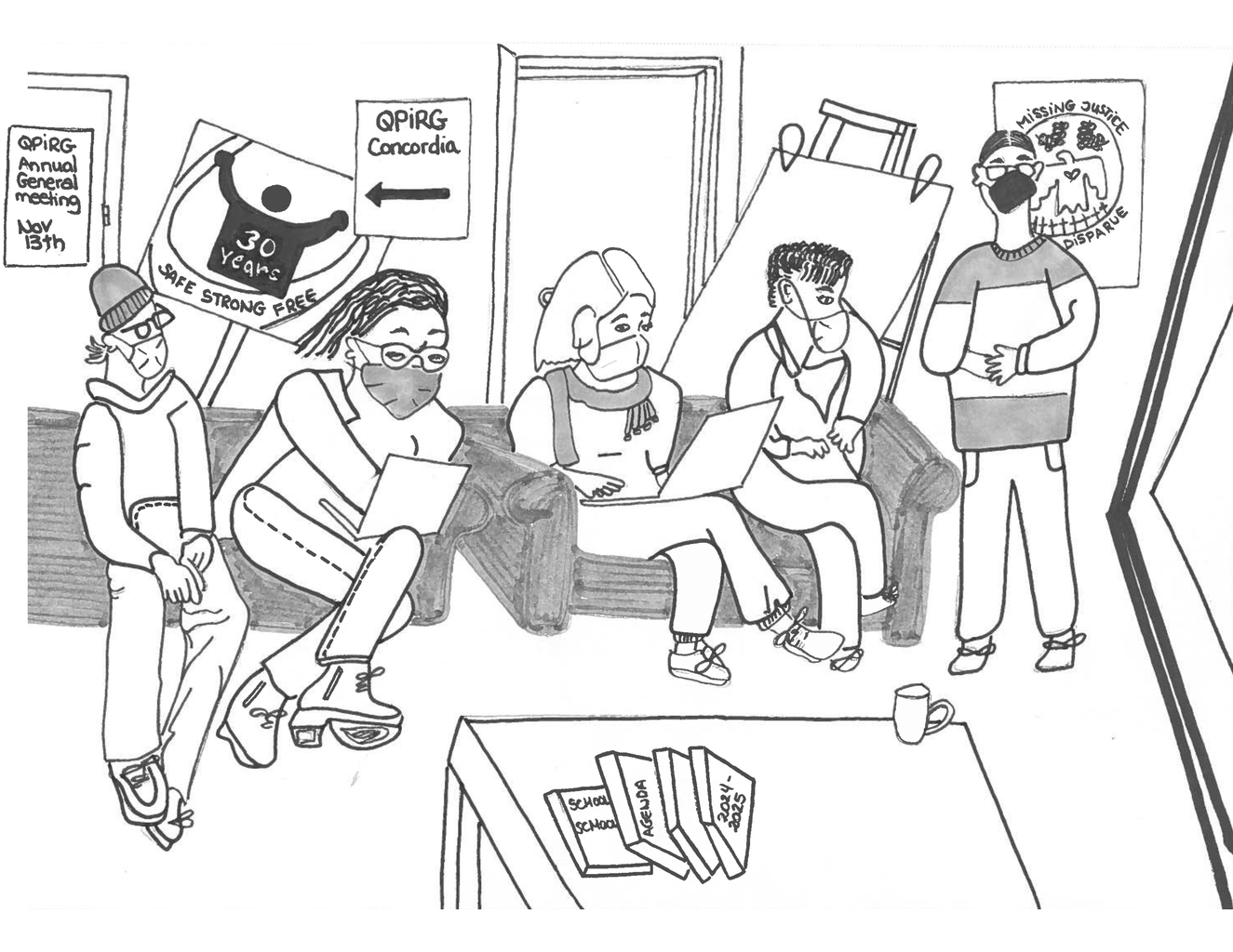 illustrations of palestinian protest meetings in quebec