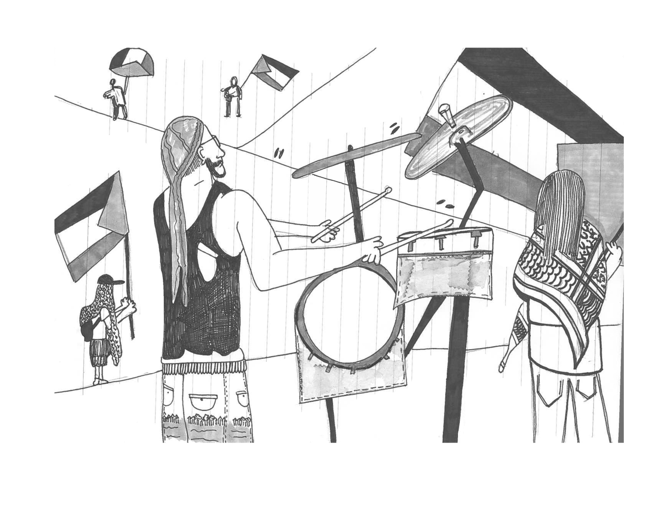 illustrations of palestinian protest meetings in quebec