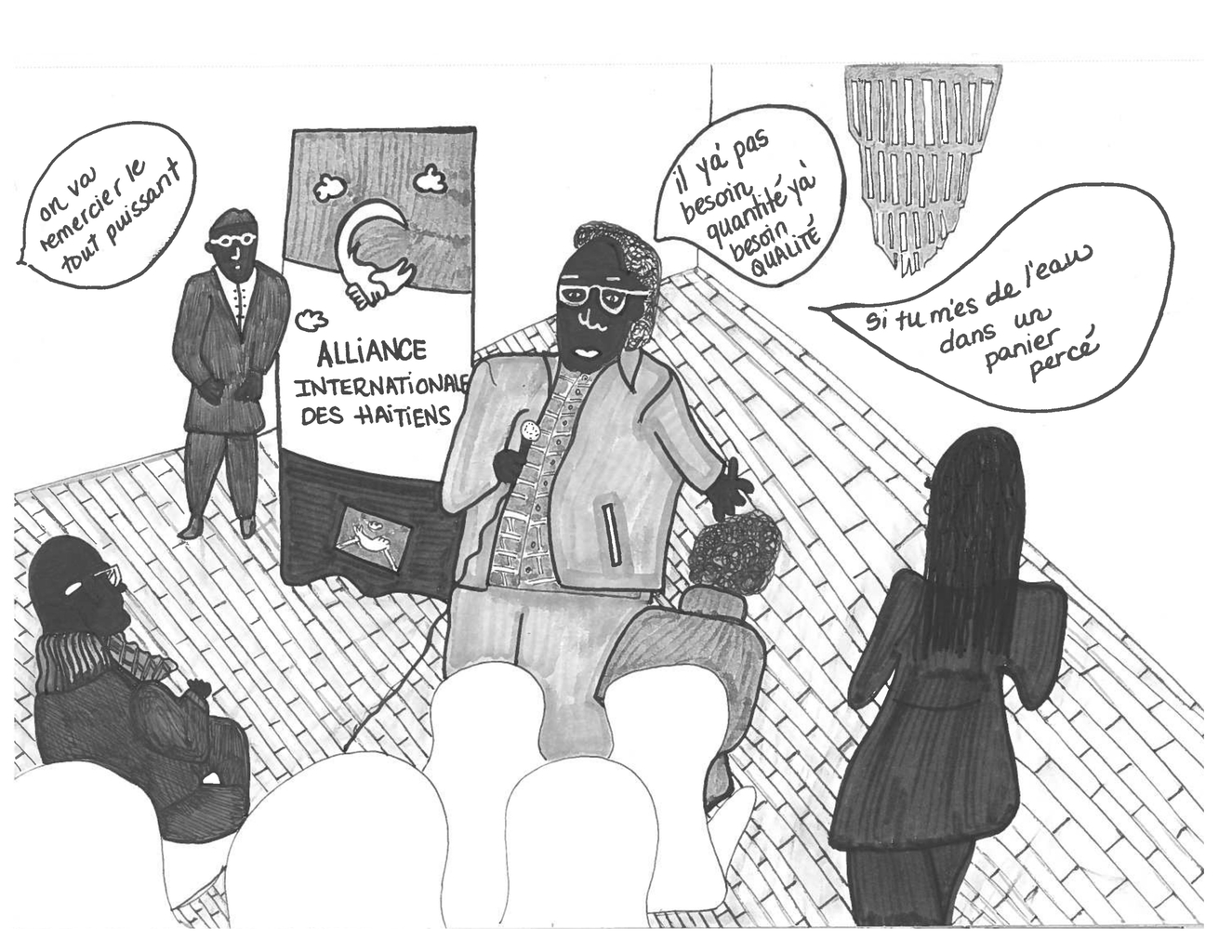 illustrations of palestinian protest meetings in quebec