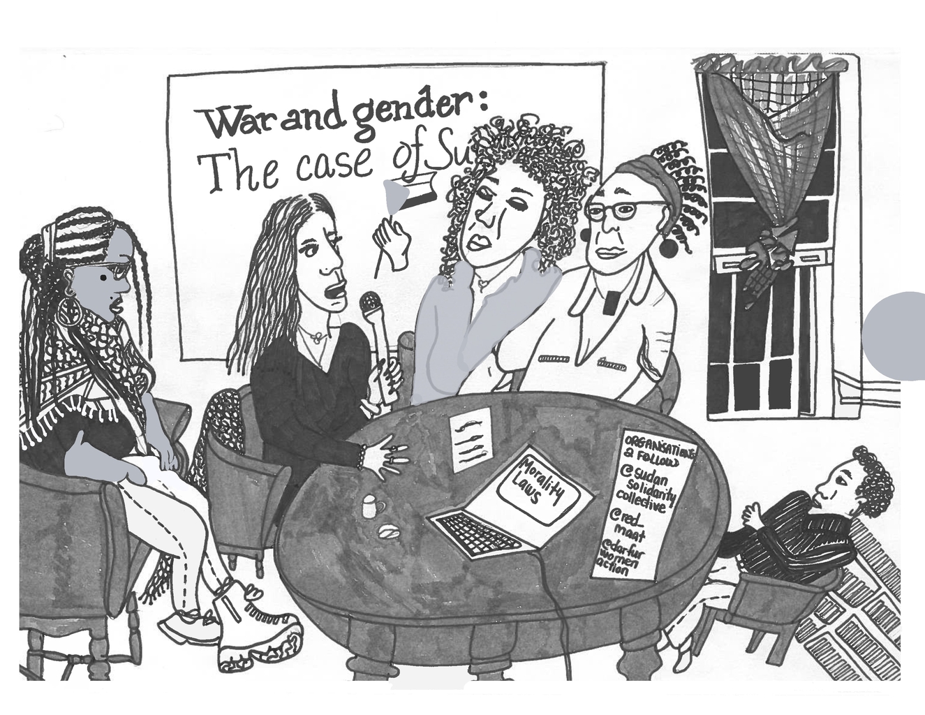 illustrations of palestinian protest meetings in quebec