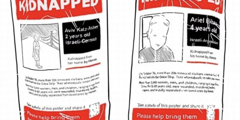 Drawings of two posters reading Kidnapped