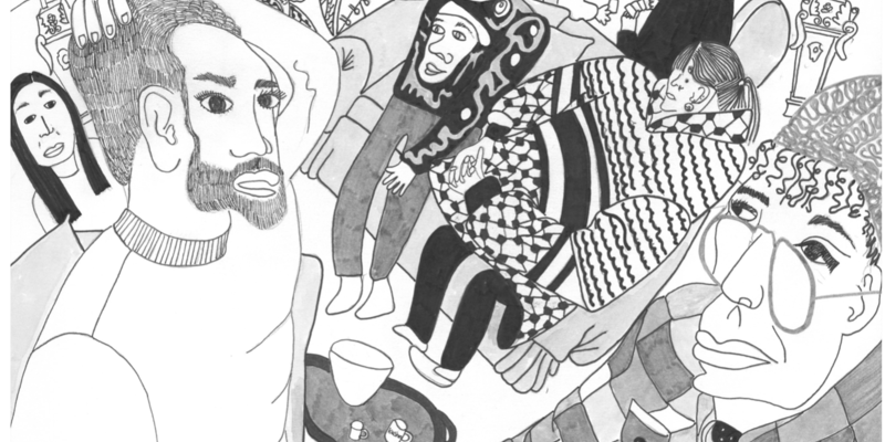 illustrations of palestinian protest meetings in quebec